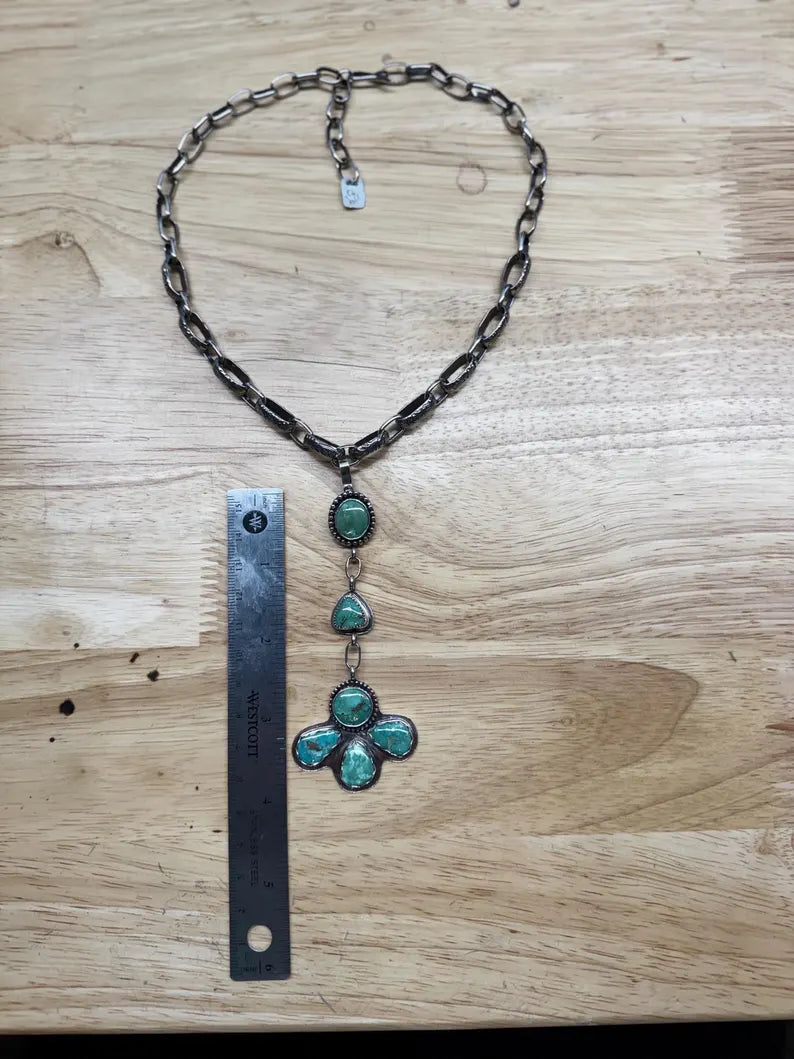Emerald Valley Turquoise Lariat Necklace