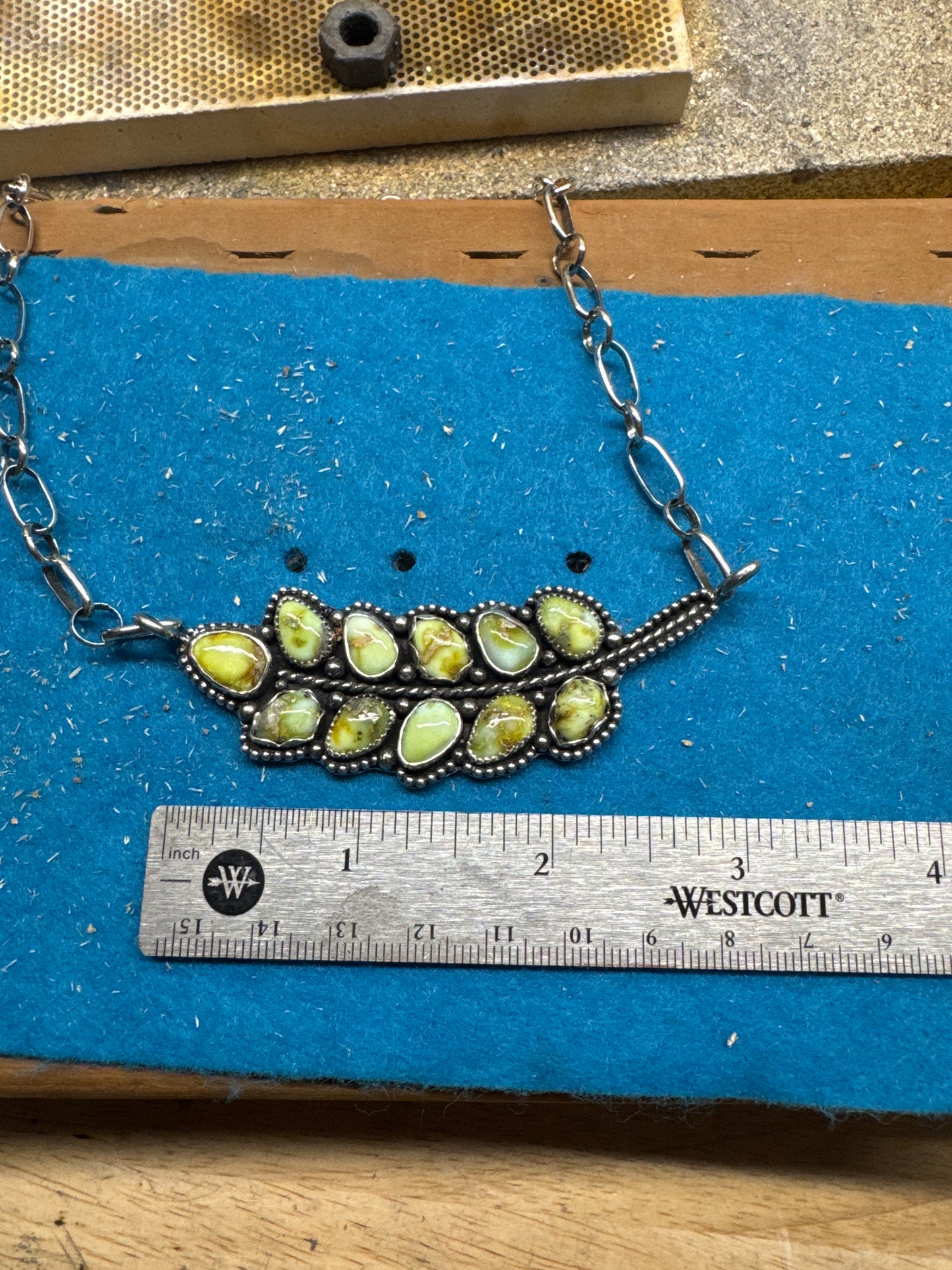 Palomino Variscite Wheat Head Necklace