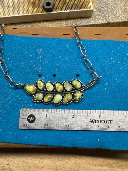 Palomino Variscite Wheat Head Necklace