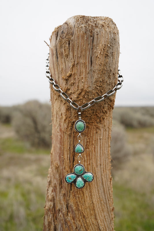 Emerald Valley Turquoise Lariat Necklace