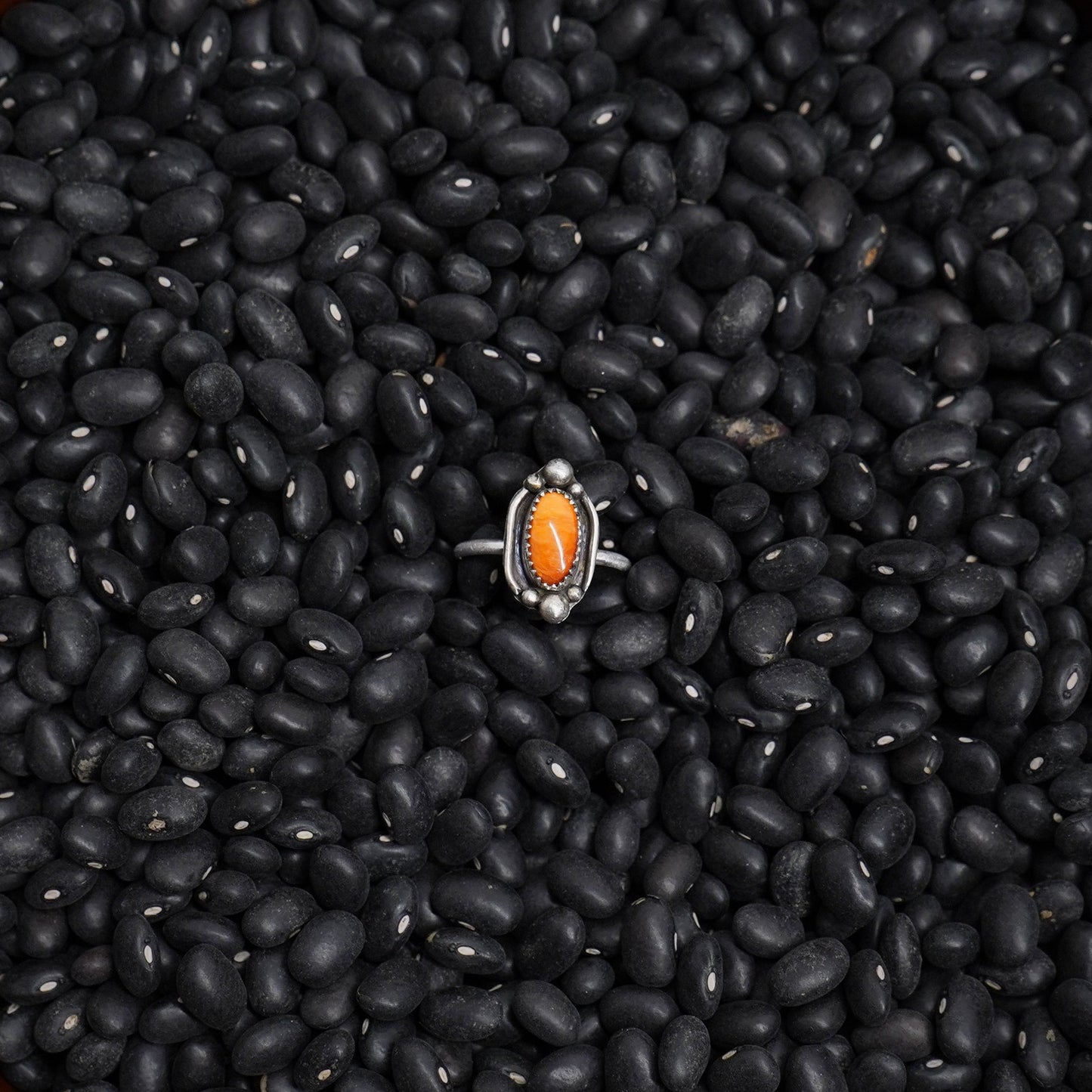 Orange Spiney Oyster Ring | Size 7.5