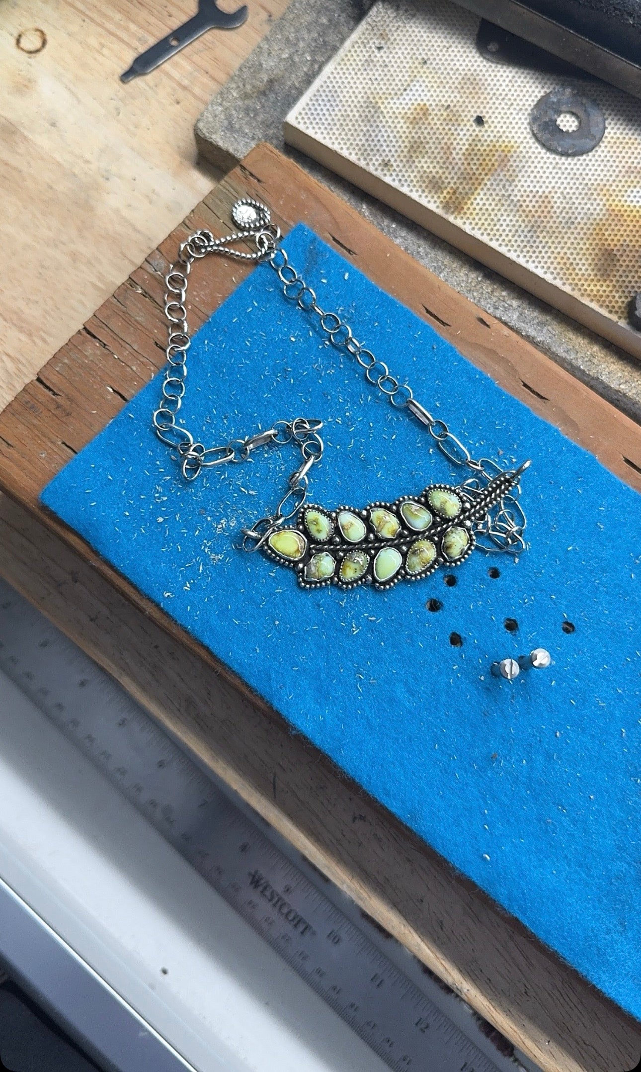 Palomino Variscite Wheat Head Necklace