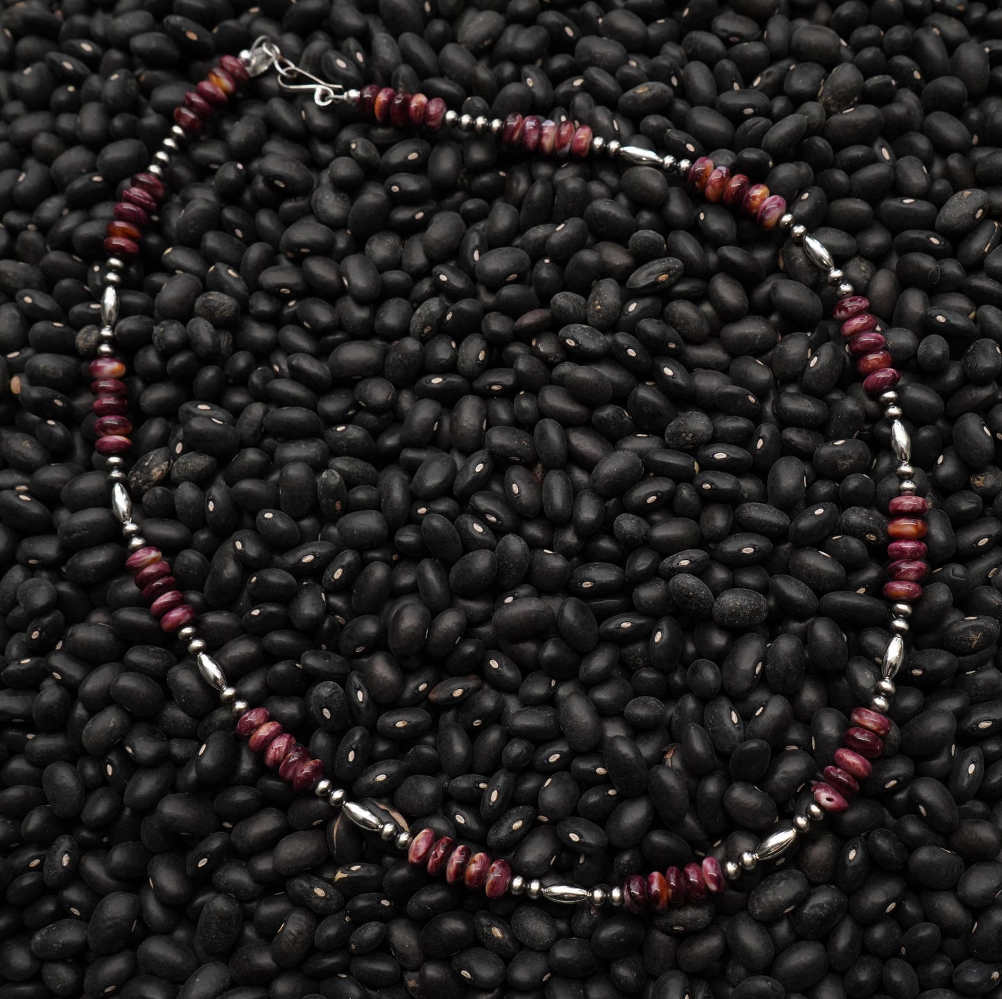 Spiney and silver bead necklace