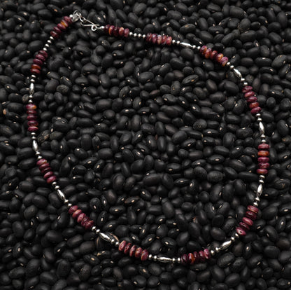 Spiney and silver bead necklace