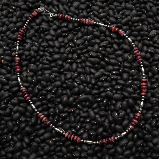 Spiney and silver bead necklace