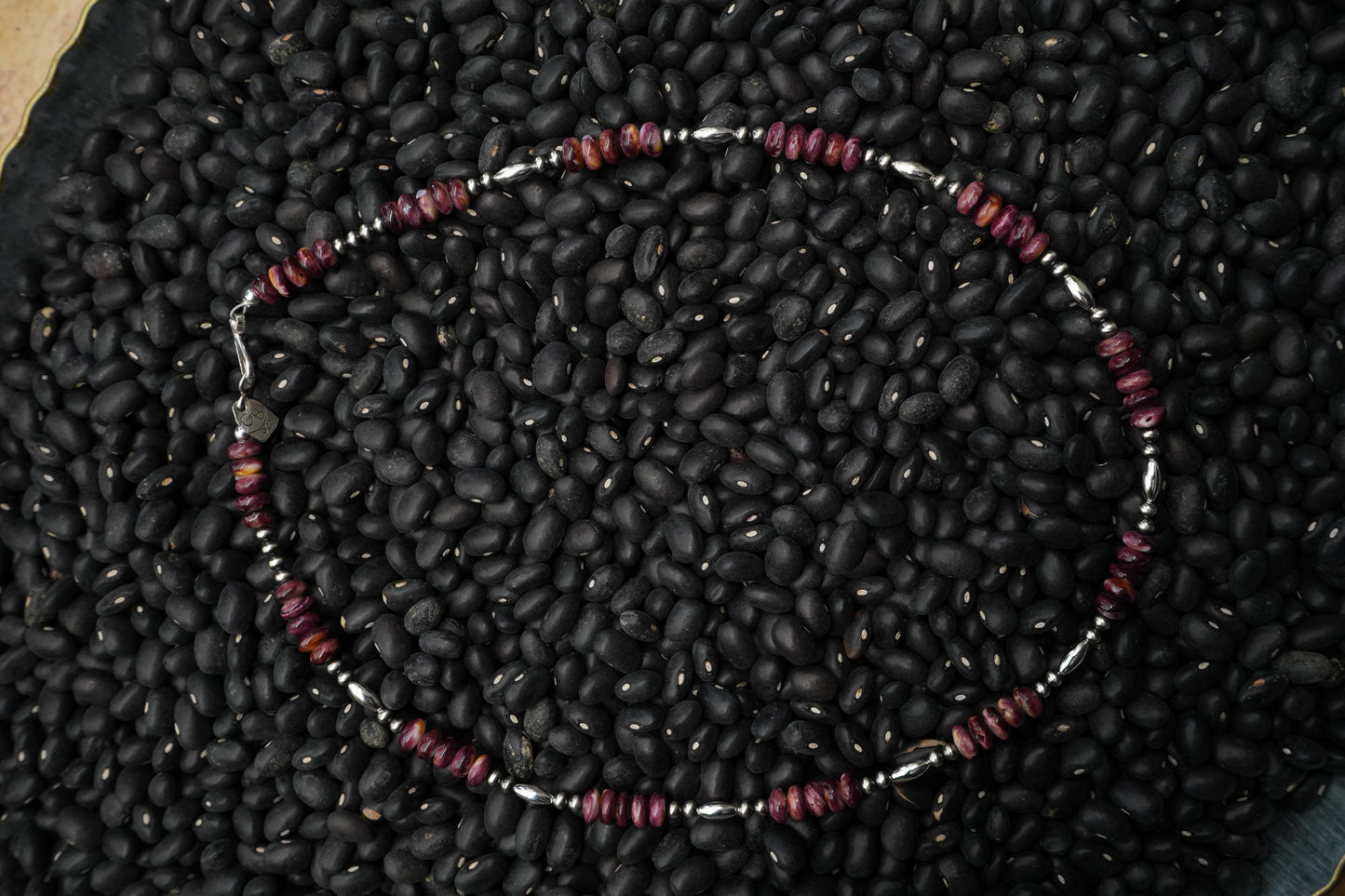 Spiney and silver bead necklace