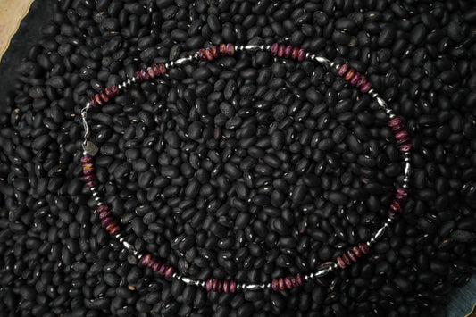 Spiney and silver bead necklace