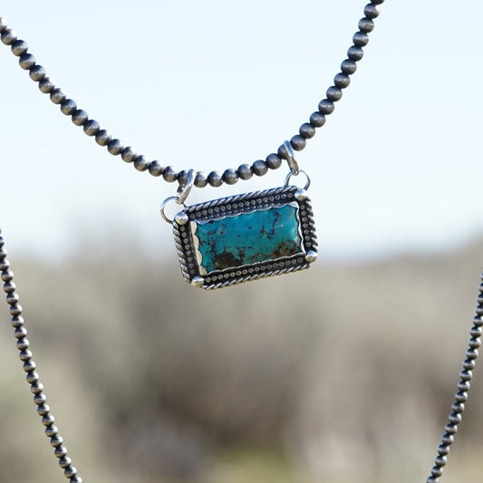Mexican turquoise bar pendant