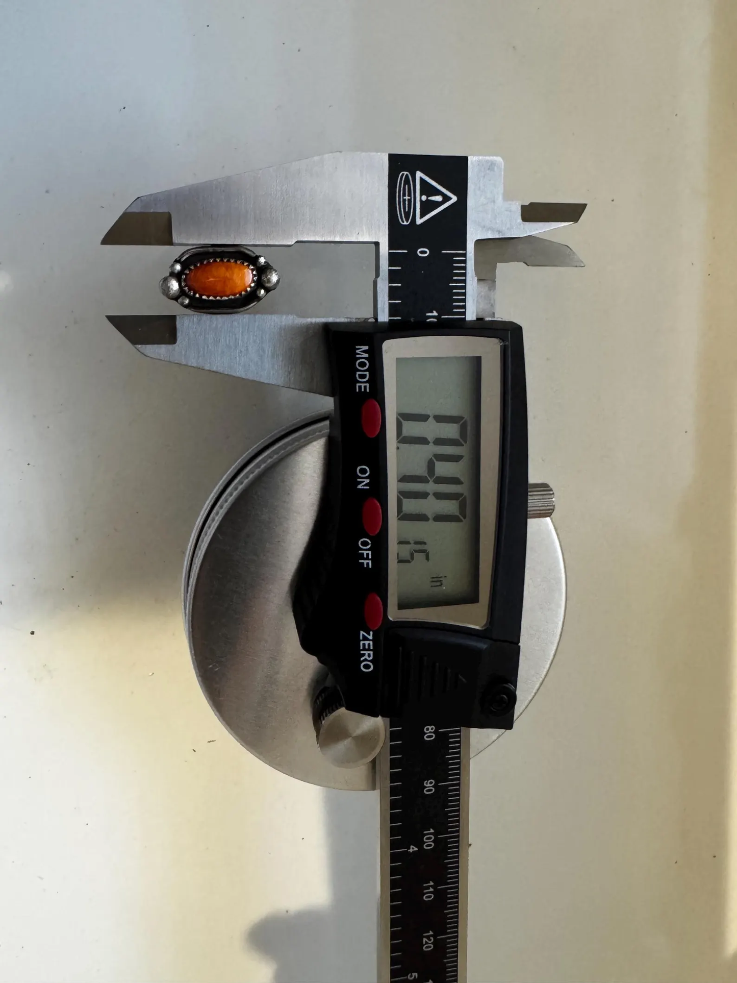 Orange Spiney Oyster Ring | Size 7.5